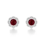 Kolczyki z rubinem w białym złocie AJK_028 Kolczyki z rubinem w białym złocie AJK_028